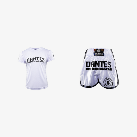 Dantes® Trainingshirt & Muay Thai Broekje (wit)